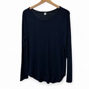 OLD NAVY SIZE LARGE WOMEN LONG SLEEVE DARK BLUE BLOUSE BRAND NEW WITH TAGS
